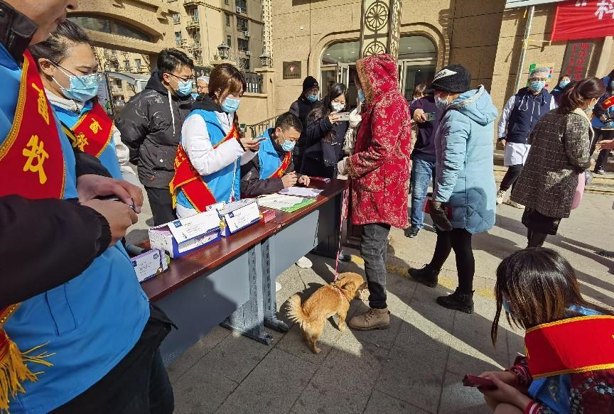 免费为社区住民解答疑问并发放驱虫药物1